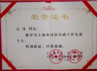 奉贤区优秀律师汤佳个人先进奖